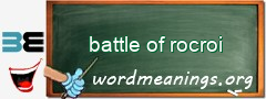 WordMeaning blackboard for battle of rocroi